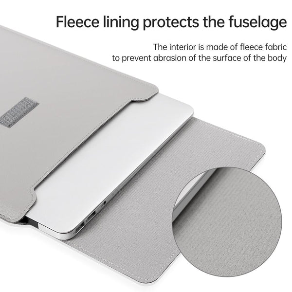 Parallel Deals Lightweight 4 In Leather Laptop Bag 13 / 14 Inches Portable Grey Laptop Cases & Bags