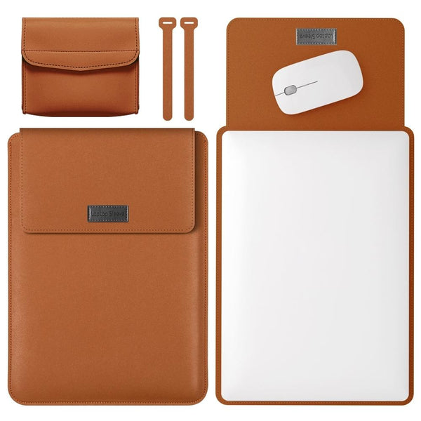 Parallel Deals Lightweight 4 In Leather Laptop Bag 13 / 14 Inches Portable Grey Laptop Cases & Bags