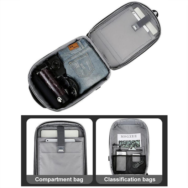 Waterproof Business Laptop Backpack With Usb Port Multifunctional Dark Gray 17 Inch Laptop Cases & Bags