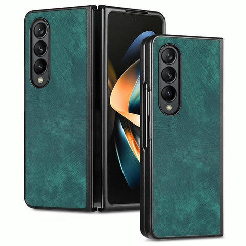 For Samsung Galaxy Z Fold4 5G Pu Back Cover Solid Colour Green Cases Covers & Skins