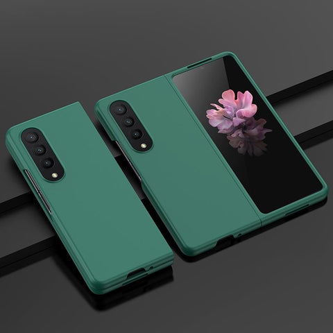 Smooth Skin Phone Case With Big Hole Fuel Injection For Samsung Galaxy Z Fold4 5G Green Other Mobile Accessories