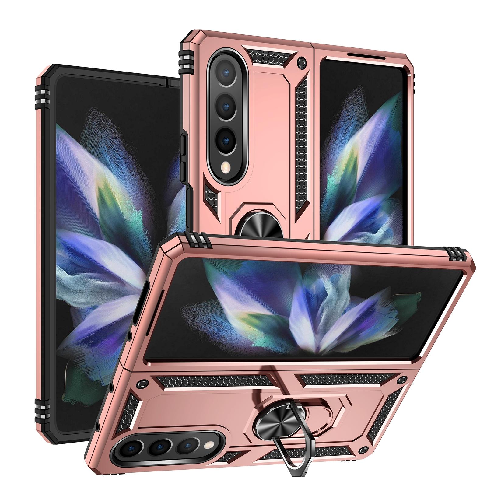 Tpu Pc Shockproof Phone Case For Samsung Galaxy Z Fold4 5G Rose Gold Other Mobile Accessories