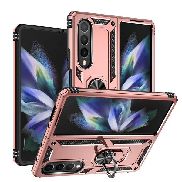Tpu Pc Shockproof Phone Case For Samsung Galaxy Z Fold4 5G Rose Gold Other Mobile Accessories