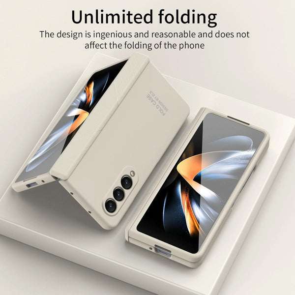 For Samsung Galaxy Z Fold4 5G Premium Hinged Folding Case White Cases Covers & Skins