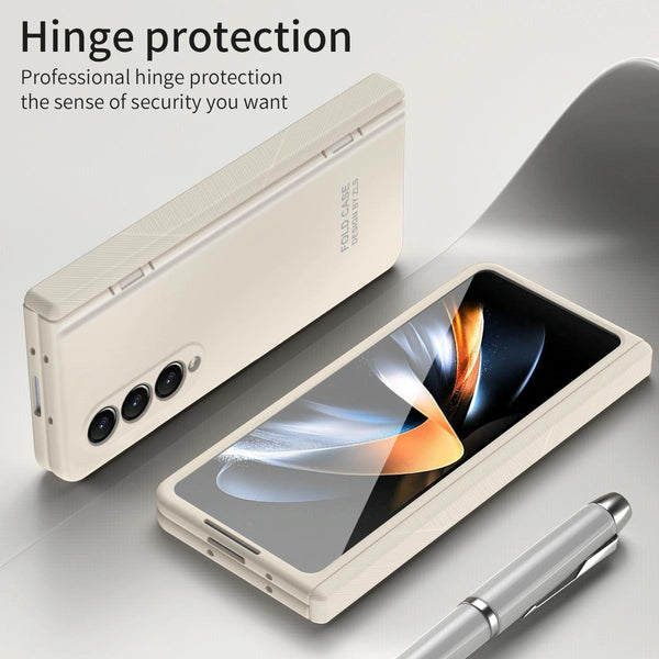 For Samsung Galaxy Z Fold4 5G Premium Hinged Folding Case White Cases Covers & Skins