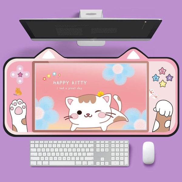 Adorable Cat Ear Desk Pad For Keyboard & Mouse 3 Desk Mats