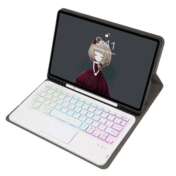 Bluetooth Keyboard Leather Tablet Case For Ipad 10.2 / 10.5 Air 2019 With Touch Pad & Pen Slot Rose Gold Keyboards