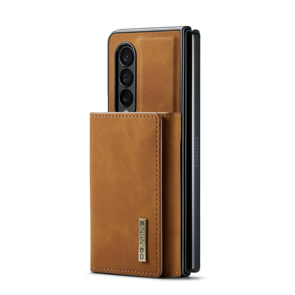 For Samsung Galaxy Z Fold4 5G Wallet Case 3 Multi Card Holder Coffee Cases Covers & Skins