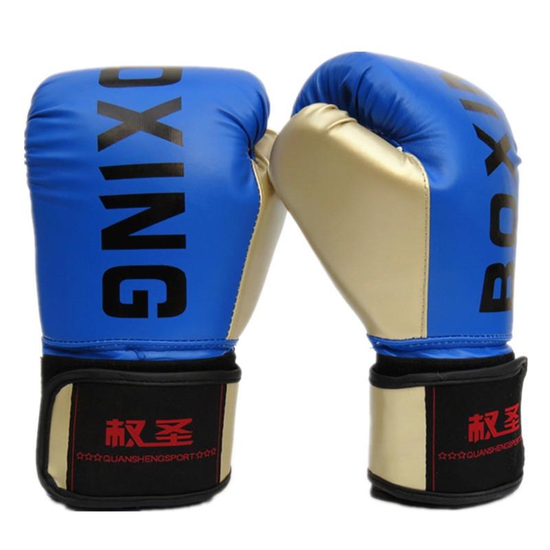 Adult Boxing Training Gloves For Sanda Fighting Letter Pattern Blue Gloves Boxing
