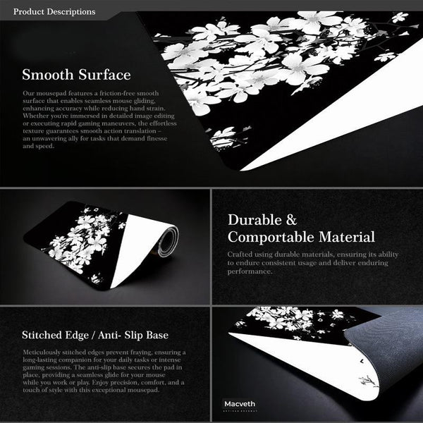 Cherry Blossom Ink Painting Mouse Pad Non Slip Pattern 8 300X800x2mm Mouse Pads & Wrist Rests