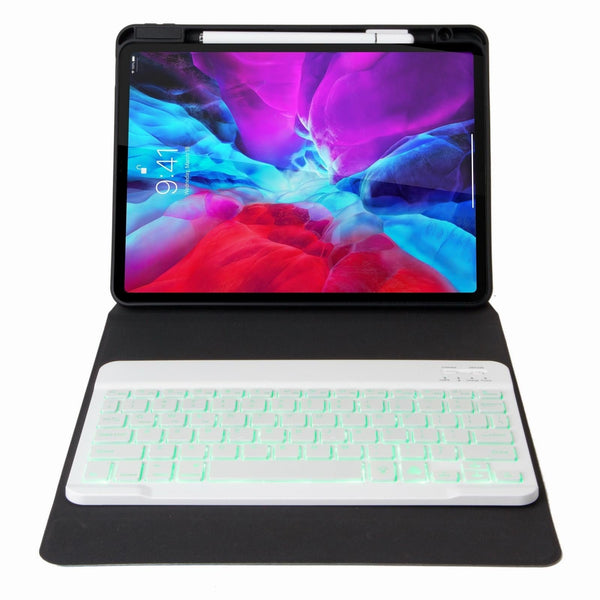 Bluetooth Keyboard Leather Case For Ipad Pro 11 With Three Fold Holder & Backlight Purple Keyboards
