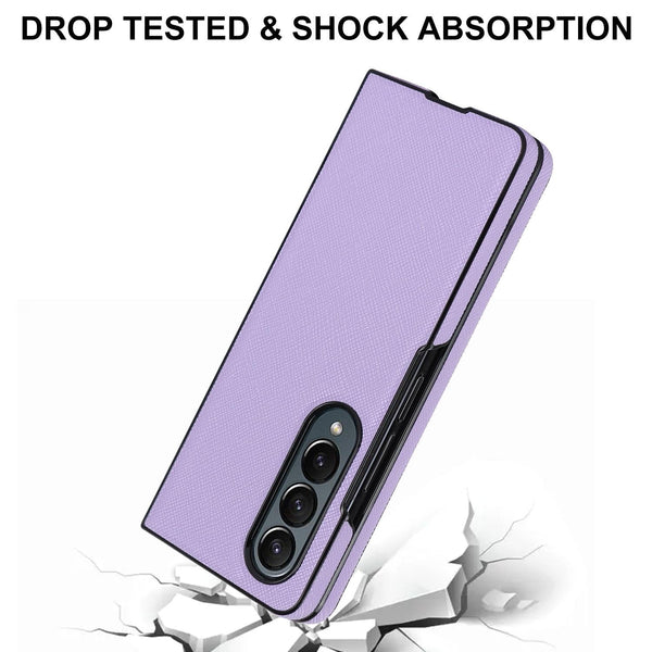 For Samsung Galaxy Z Fold4 5G Foldable Cross Pattern Phone Case Compact Design Green Other Mobile Accessories