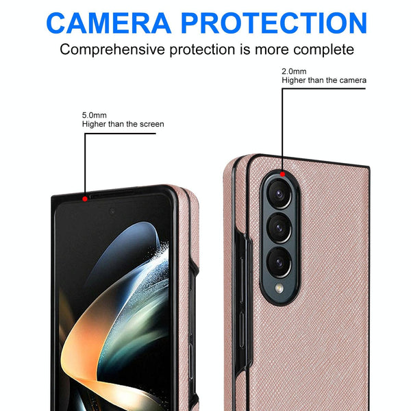 For Samsung Galaxy Z Fold4 5G Foldable Cross Pattern Phone Case Compact Design Green Other Mobile Accessories