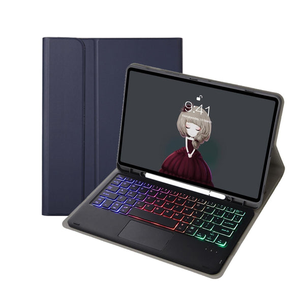 Bluetooth Keyboard Leather Case For Ipad Air / Pro 11 Touch Pad Backlight Pen Slot Rose Gold Keyboards