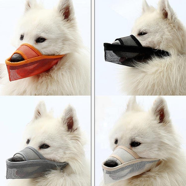 Dog Mouth Cover Anti Bite Mesh Medium And Large Dogs Drop Mask Orange Muzzles
