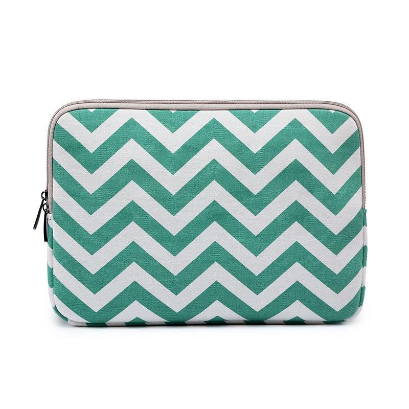 13 Inches 13 Wavy Pattern Notebook Liner Bag Design Light Green Laptop Cases & Bags