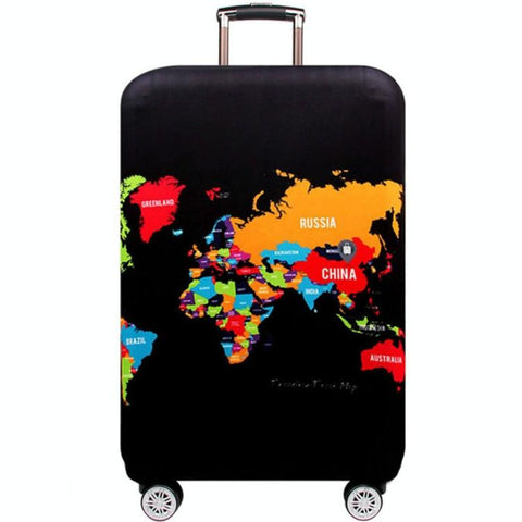 Xl Travel Luggage Cover Dustproof Scratch Proof Elastic Sleeve Fits 29 32 Inch Suitcases English Map Other Travel Accessories