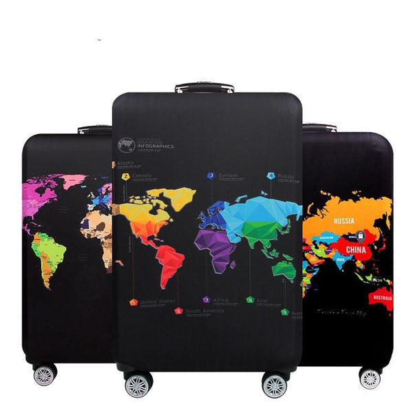 Xl Travel Luggage Cover Dustproof Scratch Proof Elastic Sleeve Fits 29 32 Inch Suitcases English Map Other Travel Accessories