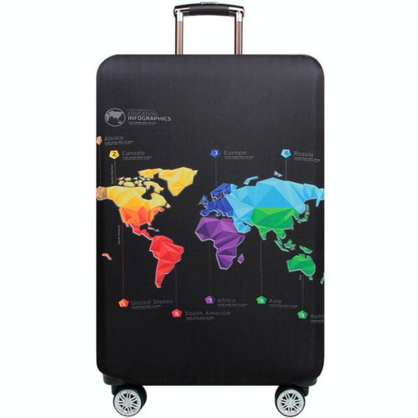 Xl Travel Luggage Cover Dustproof Scratch Proof Elastic Sleeve Fits 29 32 Inch Suitcases English Map Other Travel Accessories
