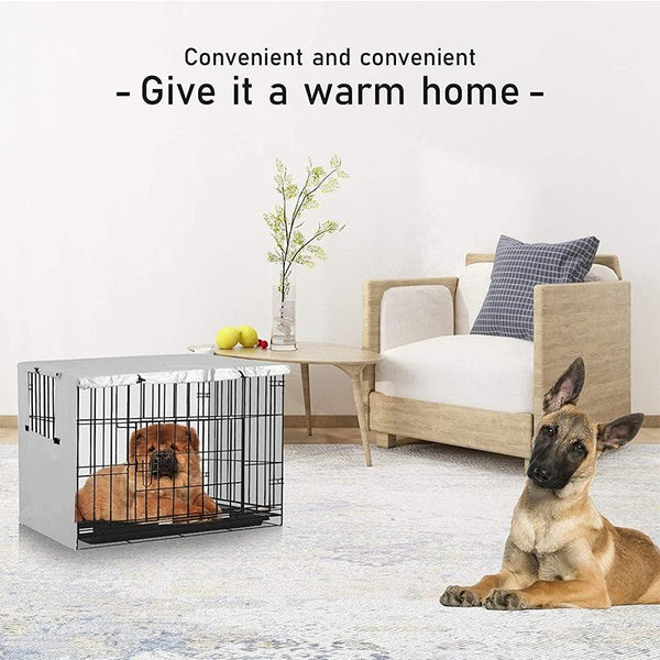 Outdoor Pet Cage Cover Oxford Cloth Dustproof Rainproof Sunscreen 124.5X79x84cm Beige Dog Cages