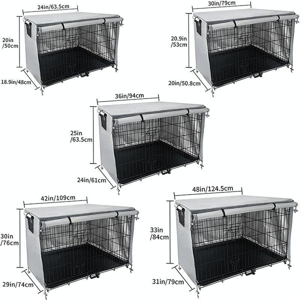 Outdoor Pet Cage Cover Oxford Cloth Dustproof Rainproof Sunscreen 124.5X79x84cm Beige Dog Cages