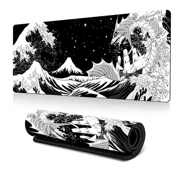 Non Slip Gaming Mouse Pad Big Wave Design No.4 400X900x3mm Mouse Pads & Wrist Rests