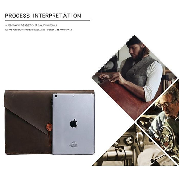 13.3 Inches 13.3 Genuine Leather Business Laptop Bag For Macbook Samsung Sony Dell Alienware Chuwi Asus Hp Universal Coffee Laptop Cases & Bags