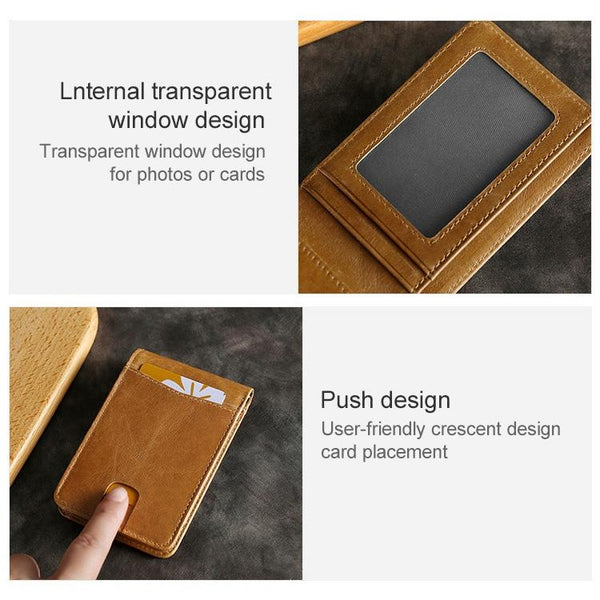 Leather Rfid Billfold Wallet Mini Size Coffee Wallets