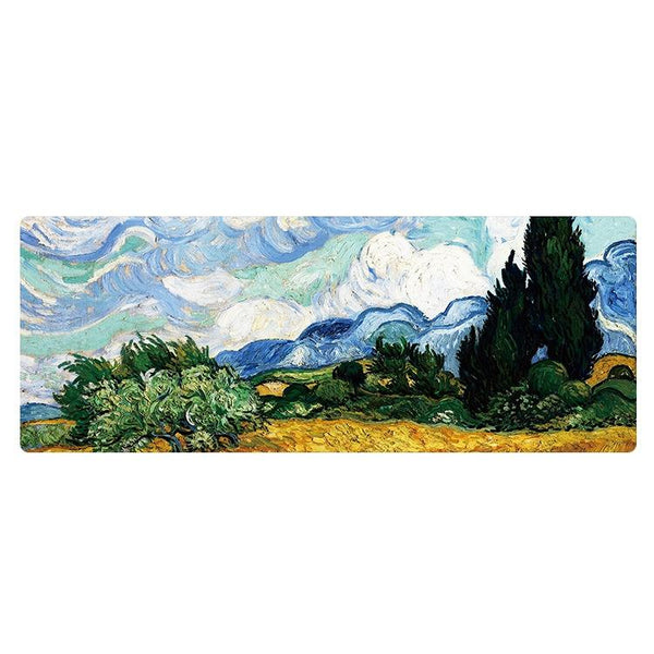 Large Oil Painting Desk Rubber Mouse Pad Room Mouse Pads & Wrist Rests