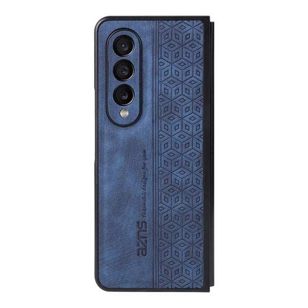 Embossed 3D Skin Texture Phone Case Sleek Design For Samsung Galaxy Z Fold4 5G Sapphire Blue Other Mobile Accessories