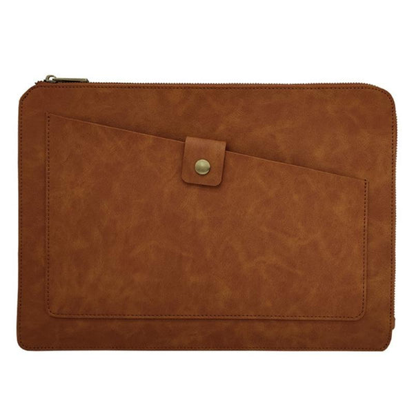 Parallel Deals Premium Leather Business Laptop Bag With Zipper Universal Fit Up To 12Inches Coffee Laptop Cases & Bags