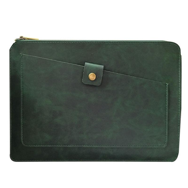 Parallel Deals Premium Leather Business Laptop Bag With Zipper Universal Fit Up To 12Inches Coffee Laptop Cases & Bags