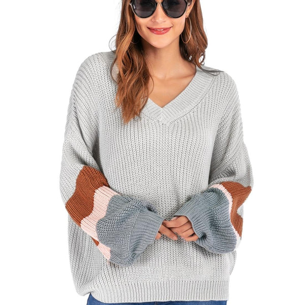 Fashion Casual V Neck Sweater White L Coats Jackets & Vests