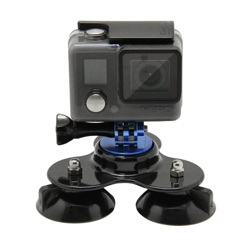 Universal Suction Cup Mount For Action Cameras With Tripod And Handle_Blue Tripods & Monopods