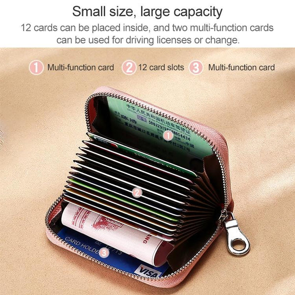 Women Anti Magnetic Leather Rfid Wallet Dark Blue Wallets