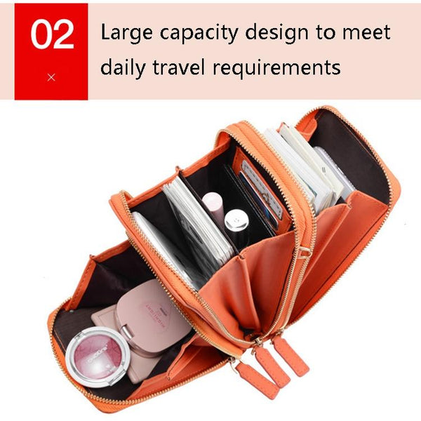 Women Pu Mobile Phone Shoulder Bag Large Capacity Black Women's Bags & Handbags