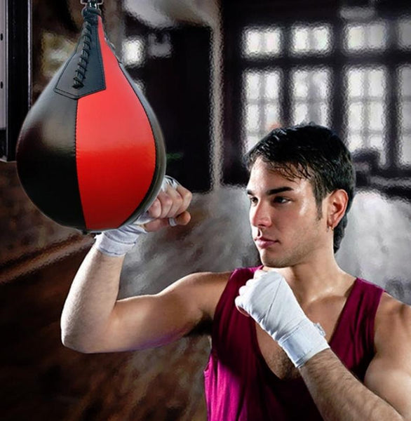 Adult Hanging Speed Ball For Boxing Fitness Free Punching Bag Pear Shape Red & Black Punching Bags