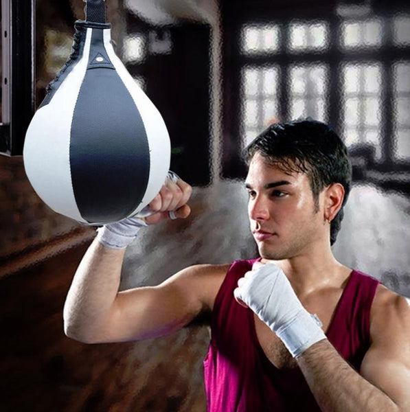 Adult Hanging Speed Ball For Boxing Fitness Free Punching Bag Pear Shape Red & Black Punching Bags