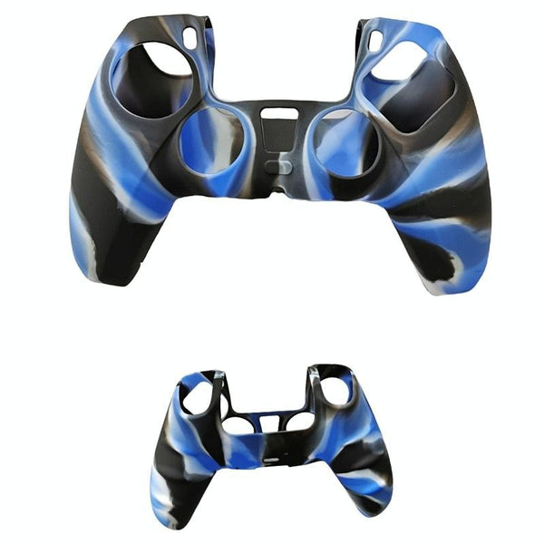 2 Pack Non Slip Silicone Handle Covers For Ps5 Controllers Black White Blue Other Video Game Accessories