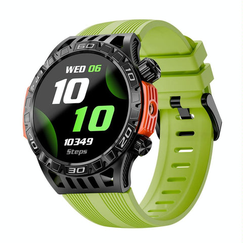 1.46 Inch Ip68 Waterproof Sos Flashlight Bluetooth Smart Watch Yellow Green Smart Watches