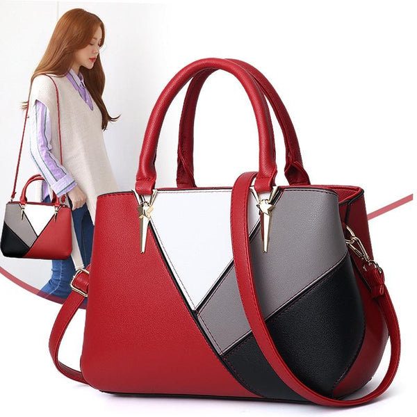 Colourblock Ladies Handbag Pu Material Dark Gray Women's Bags & Handbags