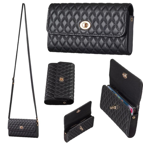 Horizontal Pu Crossbody Shoulder Bag Black Women's Bags & Handbags