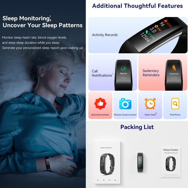 Waterproof Fitness Tracker Watch With Heart Rate Monitor Dark Grey Fashion Accessory Smart Watches