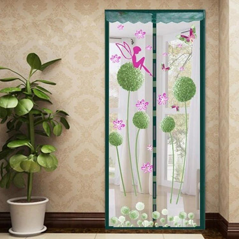 90X210cm Magnetic Summer Mosquito Screen Door Curtain Green Garden Privacy Screens