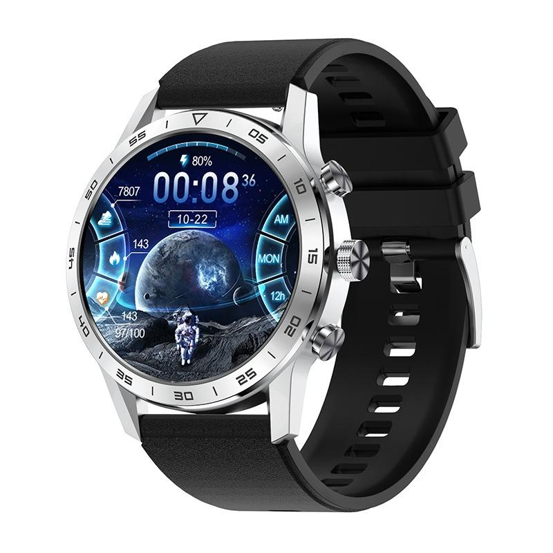 Smart Dual Display Analog Digital Call Watch Silver Silicone Smart Watches