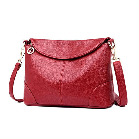 Stylish Soft Leather Shoulder Bag Red Women's Bags & Handbags