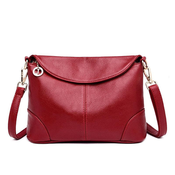 Stylish Soft Leather Shoulder Bag Red Women's Bags & Handbags