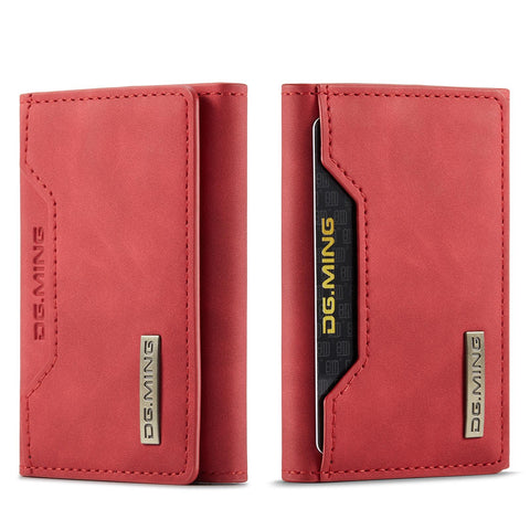 3 Fold Card Bag For Dg.Ming M2 Series Compact & Stylish Red Wallets