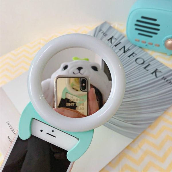 Mint Green Handheld Live Light For Mobile Self Timer Selfie Lights