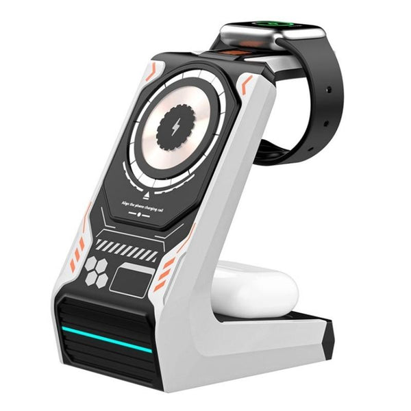 3 In 1 Wireless Charger For Mobile Phone And Earphones Orange Chargers & Cradles